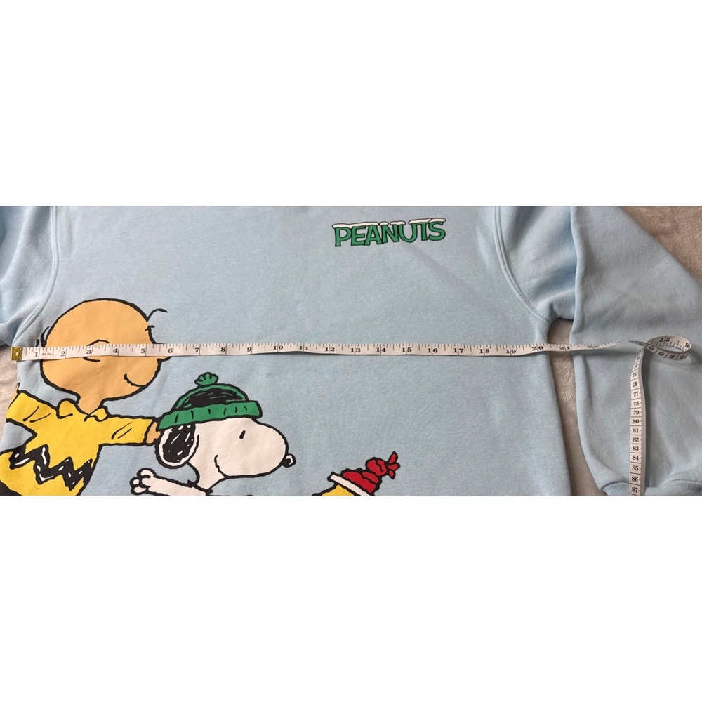 Peanuts Light Blue Sweatshirt with Skating Characters Holiday - Picture 3 of 8